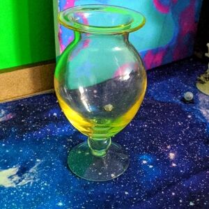 Yellow glass sphere holder crystal beautiful